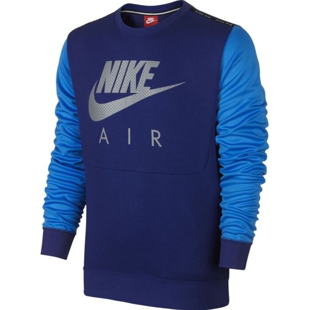 Nike Blue Crewneck Sweater with Color Block Design